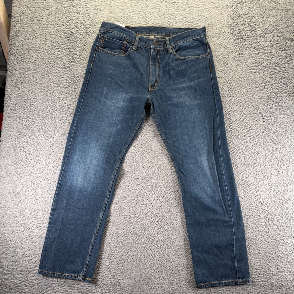 Levi's 505 Jeans Mens 34x30 Blue Cotton Denim Straight Leg Faded Travel Workwear